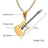 Hanger Kettingen KURSHUNI Trendy Gitaar Ketting 24 inch Ketting Roestvrij Staal Punk Rock Muziek Fijne Partij Sieraden Jaar Cadeau Voor Ma266g