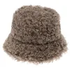 Cappelli a tesa larga Cappelli a secchiello FOXMOTHER Cappello a secchiello in pelliccia sintetica calda all'aperto in agnello Nero Solido Berretto da pesca soffice Panama Bob Pescatore Gorros Donna Inverno 230928