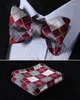 Taschentücher Kariert Seide Jacquard Gewebt Männer Schmetterling Selbst Fliege BowTie Einstecktuch Taschentuch Einstecktuch Anzug Set #RC1