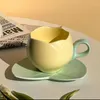 Cups Saucers Restaurant Travel Coffee Cup Coasters Creative Modern Ceramic Beautiful Charm Taza Ceramica Decoration Accessories