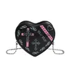 Totes Kleine Halloween personalisierte Damentasche 2023 New Cross Dark Girl Herzform Vielseitige Kette Umhängetasche02stylishyslbags