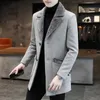 Men's Wool Blends Autumn Winter Coats Men Korean Woolen Slim Fit Long Jacket Male Casual Windbreaker Coat High Quality Big Size Clothing 230927