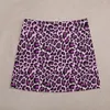 Skirts Girly Purple Pink Leopard Print Mini Skirt Summer Skorts For Women