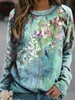 Damen Hoodies Sweatshirts Women Mode Retro 3D gedruckte Blüte Tiere Mädchen übergroß