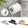 Self-Adhesive Stainless Steel Toilet Roll Paper Holder Organizers Punch-Free Wall Mount Towel Rack Hardware Bathroom Accessories