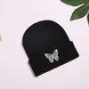 BeanieSkull Caps Mode Bonnets Tricotés Chapeau Papillon Broderie Hiver Chaud Ski Chapeaux Skullies Doux Élastique Cap Sport Bonnet Hommes Femmes 230928