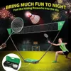 Bolas portátil badminton net conjunto raquetes led lightnin peteca combo para família crianças fácil configuração jogos de piquenique y230927