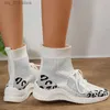 Autumn Women 2024 Sneakers Leopard Dress Sock Knit High Top Lace Up Flats Woman Super Size 43 Non-Slip Breattable Casual Shoes T230928 824