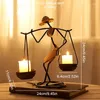 Candle Holders European-style Wrought Iron Shoulder Pole Candlestick Creative Modern Home Decoration Personality Abstract Character