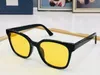 2023 Gafas de sol unisex de alta calidad, gafas cuadradas transparentes con montura media, manchas amarillas y negras, disponibles con caja