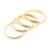 24k Gold Color Dubai Ethiopian Arabic African Bracelets Bangles Wedding Bridal Jewelry260t