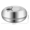 New Stainless Steel Ashtray with Lid Detachable Outdoor Cigarettes Tray Holder for Home Bedroom Office Tabletop Decoration