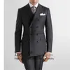 Men's Suits Blazers Fashion Black Mens Suits Slim Fit Formal Business Blazer Double Breasted Wedding Groom Tuxedo 2 Piece Jacket Pants Costume Homme 230927