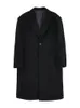 Męskie mieszanki wełny mauroicardi jesienne zima długą ponadwymiarowy ciepły miękki czarny płaszcz Mężczyźni z podkładkami na ramię luźne koreańskie modne płaszcz 230927
