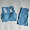 Active Sets 2 Pieces Seamless Yoga Set Women Sportswear Gym Clothing Outfit Sports Bra Fitness High Waist Running Shorts Workout