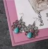 Boucles d'oreilles Vintage en argent 925 en forme de paon pour femmes, bijoux bohème, Turquoises tibétaines, cadeau pour fille