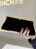 Evening Bags Black Velvet Dinner Clutch Wedding Party Handbag Annual Meeting Small Bag With Formal Purse Single Shoulder Fashion Evening Bag 230927