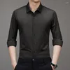 Männer Casual Hemden Pflegeleicht Nahtlose Plaid Männer Hemd Langarm Business Herbst Qualität Seidig Glatt Übergroßen Boutique Camisas De