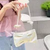 2023 Pearl Bowknot Underarm Bag For Women Pink White Pearlescent Shoulder Bag Ins Designer Gentle Handbag Crossbody Storage Påsar