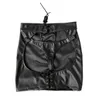 ボンデージレザースカート下着大型サイズ模倣レザーパンツオープンクロッチショートオープンバットナイトクラブブラックカップ