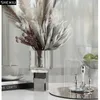 花瓶透明なガラス花瓶の鉢植え植物装飾的な花のアレンジメント花柄の机の装飾クリエイティブクリスタルポット230928