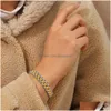 Charm Bracelets Wrist Watchband Stainless Steel Gold Sier Color Waterproof Chain Bracelet Bangles For Women 230215 Drop Delivery Jewel Dhgfx