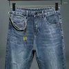 Jeans da uomo Pantaloni Harem in denim larghi da uomo Pantaloni larghi elasticizzati blu Moda Desinger Streetwear Abbigliamento da uomo Pantaloni lunghi maschili Ragazzi