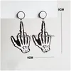 Boucles d'oreilles bâton pour femmes mode Eardrop Hip Hop filles cadeau exagération spécial Horrible effrayant Halloween croix chauve-souris squelette Dangle Dr Smty0