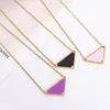 Triangle de triangle Colliers de cercle de luxe Bijoux de créateurs Pendentif pour hommes et femmes Diamant en acier inoxydable pour couples Cadeau de Noël avec original sans boîte