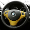 Bilinredning Alcantara wrap ratt täcker ABS-dekaler bilstyling för BMW E90 E92 E93 2009-2012 Tillbehör2134