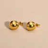 Ohrstecker, Kreis-Kugel-Ohrring, mittelgroß, Edelstahl, mit Perlen, für Frauen, Dame, weibliches Geschenk
