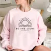 Felpa da donna Be Light Regalo per i cristiani Mathew 5 14 Versetto della Bibbia Donna Pullover Felpa con cappuccio religiosa Fede Top YQ230928