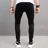 NEW Men Streetwear Ripped Patch Stylish Jeans Trousers Male Casual Slim Pencil Denim Pants