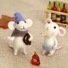 Objetos decorativos Figurines DIY Mouse Wool Felting Toy Boneca Poked Needle Kit Pacote Kits Não Acabados Saco de Material Feito à Mão 230921