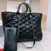 Saco de luxo Designer sacos de ombro bolsas de couro moda clássico envelope saco de corrente ouro sinal de prata y carta mulher caviar crossbody tote grande capacidade preto