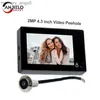 Campainhas 4,3 polegadas câmera de vídeo ao ar livre olho mágico monitor campainha visualizador tela colorida digital grande angular segurança gato olho porta telefone yq230928