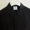 Giacche da uomo VETEMENTI Camicie nere Casual 1 1 Camicie oversize a maniche lunghe ricamate 230927