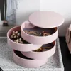 Storage Bottles & Jars Design Fashion Women Jewelry Box 4-Layer Rotatable Accessory Tray With Lid Birthday Gift For271m