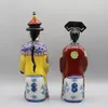 Hand Painted Ceramic Statues of Chinese Emperor and Empress in Qing Dynasty, Wedding Gift, Home Decoration