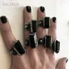 Bröllopsringar RM45711 Raw Black Tourmaline Crystal Gemstone Ring Stor Schorl Justerbar storlek 5 6 7 8 Goth Witch Wicca Boho Jewelry