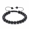 Bracelets de charme 10pcs 8mm lave naturelle oeil de tigre perles de pierre bracelet réglable corde tressée bracelets hommes femmes yoga équilibre de guérison