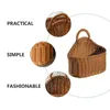 Storage Bottles Wall Hanging Basket Wooden Planter Knitted Chopsticks Woven Plastic Spoon