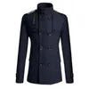 Casacos de Trench Masculinos Mens Outono Inverno Casaco Quente Cor Sólida Dupla Breasted Jaqueta Overcoat Outwear Cardigan Long Windbreaker Roupas Masculinas