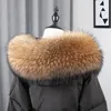 Scarves 100 Real Natural Raccoon Fur Scarf Women Winter Fashion Luxury Warm High Quality Collar For Coat Strip Hooded Large Muffler 230928