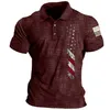 DIY -kläder Anpassade tees Polos Red Flag Men's Short Sleeve Button Printing Casual Polo Shirt
