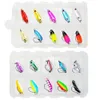 Baits Lures 20PcsSet couleurs mélangées leurres de pêche cuillère appât ensemble Kit de leurre en métal paillettes leurres de pêche avec boîte triple crochets matériel de pêche 230927