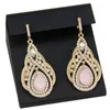 Dangle Brincos Neovisson Moda Elegante Cor de Ouro Rosa Cristal Mulheres Brinco Estilo Turco Noiva Jóias de Casamento Marrocos Senhoras Favoritas