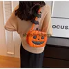 Totes Halloween Funny Pumpkin 2023 New Fashion Contrast Color Personalized Creativity Trendy Shoulder Women's Bag Skew Bag05stylishyslbags