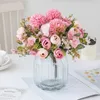 Faux Floral Greenery Artificial Flowers er Tea Rose Buds Diy Candy Box Vase for Home Room Decor Christmas Garland Wedding Bouquet Silk Hydrangea 230928