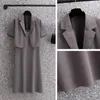 Abiti da lavoro Blazer da donna di grandi dimensioni Abito da vestito 2023 Giacca estiva slim a maniche corte Set da due pezzi per Office Lady Z1897